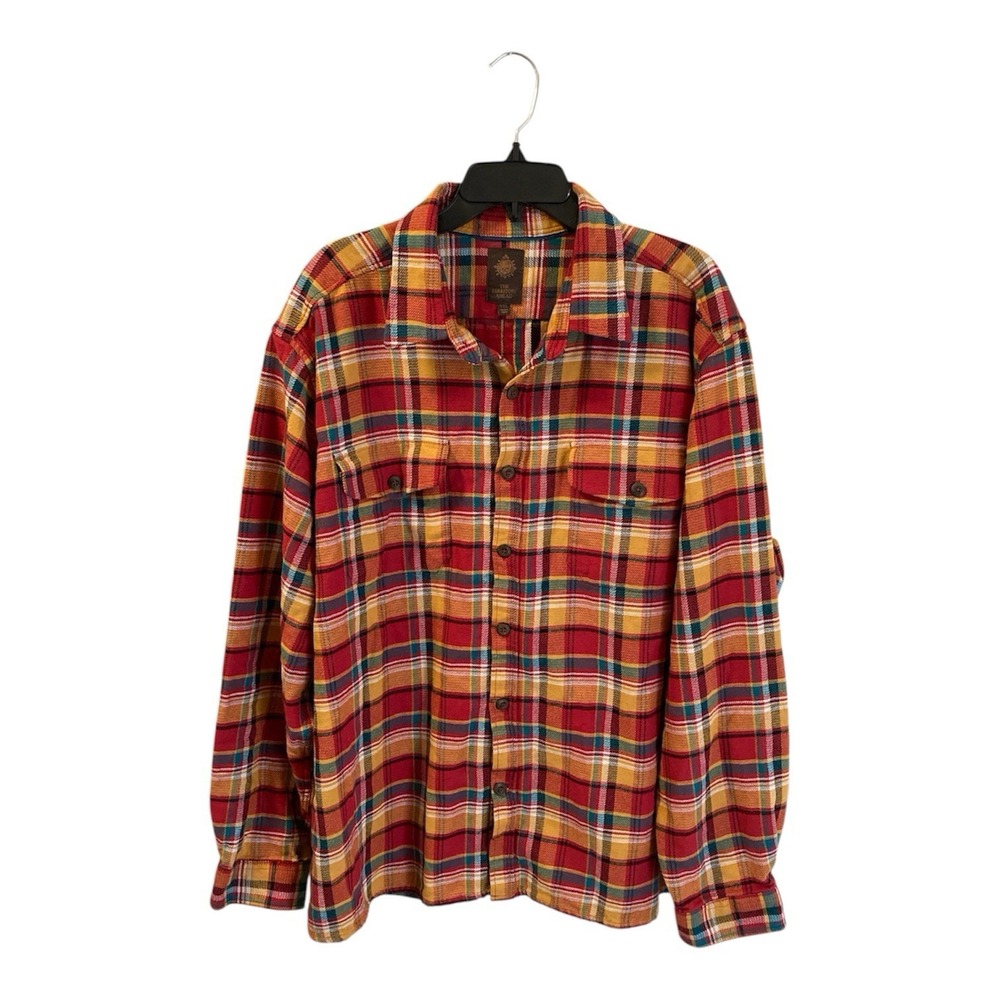 THE TERRITORY‎ AHEAD Finnegan Festive Plaid Button-Up Shirt Sz XXL Cotton